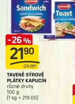 Flop Tavené sýrové plátky kapucín nabídka