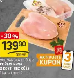 Flop Vodňanská drůbež kuřecí prsa s kostí bez kůže nabídka