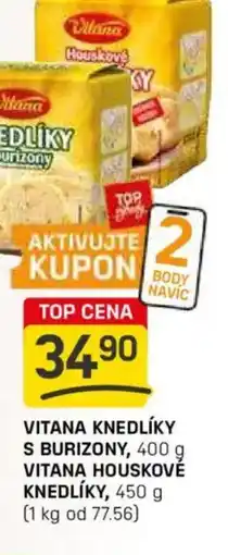 Flop Vitana knedlíky s burizony, vitana houskově knedlíky nabídka
