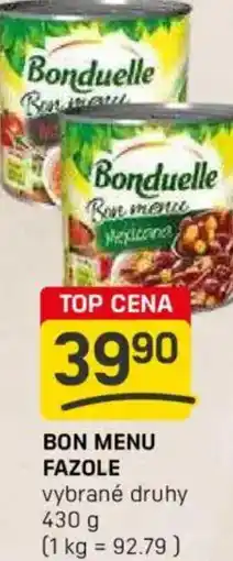 Flop Bon menu fazole nabídka