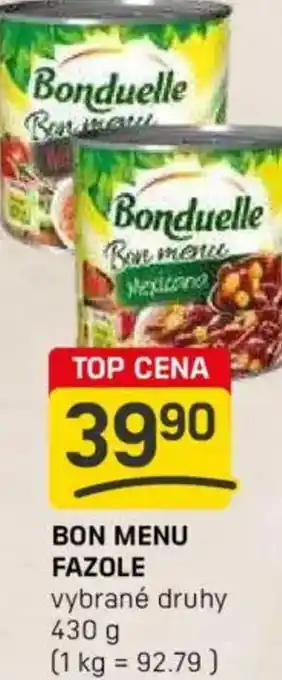 Flop Bon menu fazole nabídka