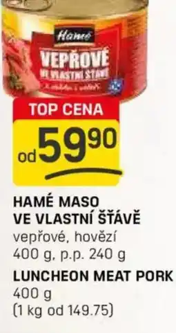 Flop Hamé maso ve vlastní šťávě nabídka