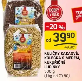 Flop Kuličky kakaové, kolečka s medem, kukuřičné lupínky nabídka