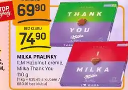 Flop MILKA PRALINKY ILM Hazelnut creme, Milka Thank You nabídka