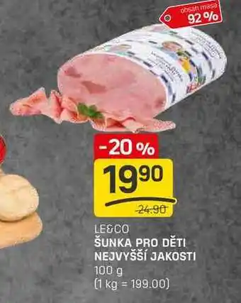 Flop ŠUNKA PRO DĚTI NEJVYŠŠÍ JAKOSTI 100g nabídka