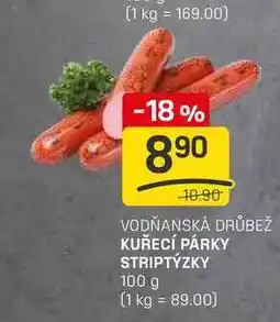 Flop KUŘECÍ PÁRKY STRIPTÝZKY 100g nabídka
