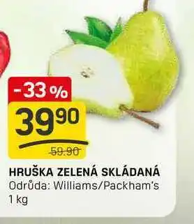 Flop HRUŠKA ZELENÁ SKLÁDANÁ Odrůda: Williams/Packham's 1 kg nabídka