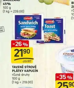 Flop TAVENÉ SÝROVÉ PLÁTKY KAPUCÍN různé druhy 100g nabídka