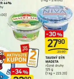 Flop TAVENÝ SÝR MADETA různé druhy 125 g nabídka