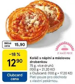 Tesco Koláč s náplní a máslovou drobenkou, 75 g, více druhů nabídka