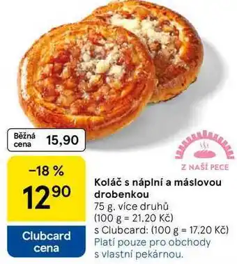 Tesco Koláč s náplní a máslovou drobenkou, 75 g, více druhů nabídka