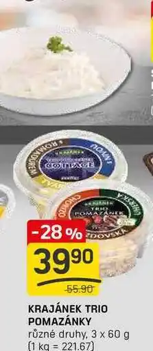 Flop KRAJÁNEK TRIO POMAZÁNKY různé druhy, 3 x 60 g nabídka