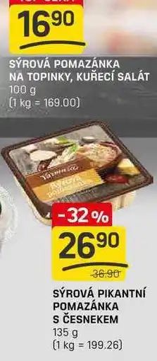 Flop SÝROVÁ PIKANTNÍ POMAZÁNKA S ČESNEKEM 135 g nabídka