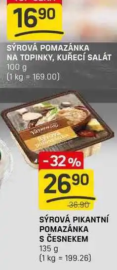 Flop SÝROVÁ PIKANTNÍ POMAZÁNKA S ČESNEKEM 135 g nabídka