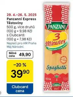 Tesco Panzanni Express Těstoviny, 500 g. více druhů nabídka