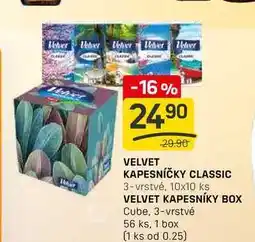 Flop VELVET KAPESNÍKY BOX Cube, 3-vrstvé 56 ks, 1 box nabídka