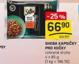 Flop SHEBA KAPSIČKY PRO KOČKY vybrané druhy 4 x 85 g nabídka