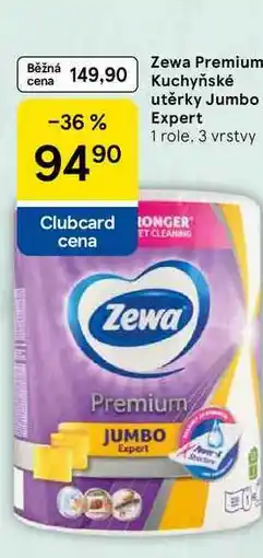 Tesco Zewa Premium Kuchyňské utěrky Jumbo Expert, 1 role. 3 vrstvy nabídka