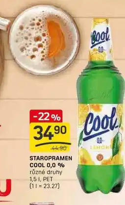 Flop STAROPRAMEN COOL 0,0 %1,5 1, PET nabídka