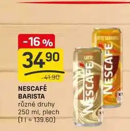 Flop NESCAFÉ BARISTA různé druhy 250 ml, plech nabídka