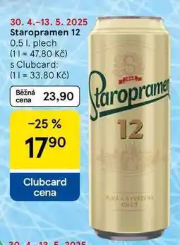 Tesco Staropramen 12, 0.5 l, plech nabídka
