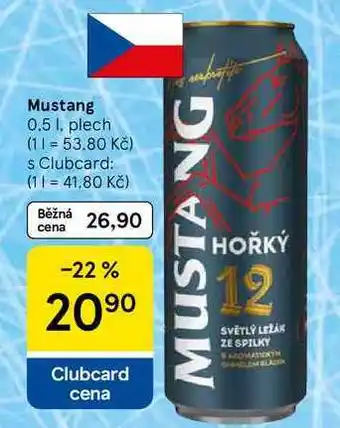 Tesco Mustang, 0.5 l, plech nabídka