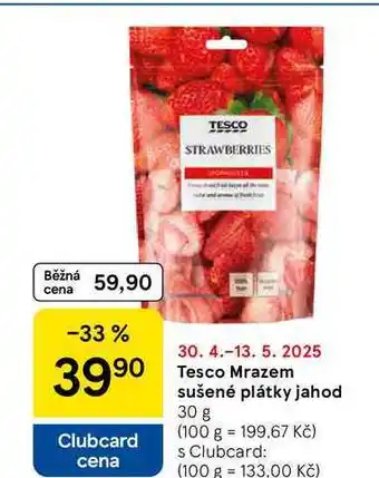 Tesco Tesco Mrazem sušené plátky jahod, 30 g nabídka