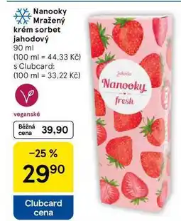 Tesco Nanooky Mražený krém sorbet jahodový, 90 ml nabídka