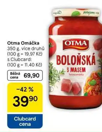 Tesco Otma Omáčka, 350 g, více druhů nabídka