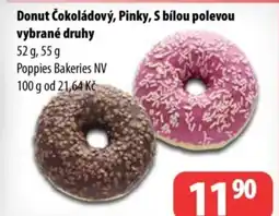 Partner Maloobchodní síť Donut Čokoládový, Pinky, s bílou polevou nabídka