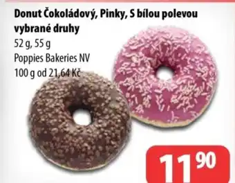 Partner Maloobchodní síť Donut Čokoládový, Pinky, s bílou polevou nabídka