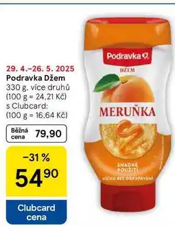 Tesco Podravka Džem, 330 g. více druhů nabídka