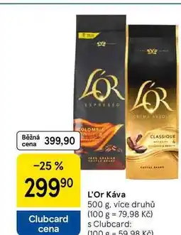 Tesco L'Or Káva 500 g, více druhů nabídka