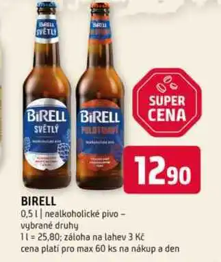 Terno Birell Světlé pivo nealkoholické 0,5l nabídka