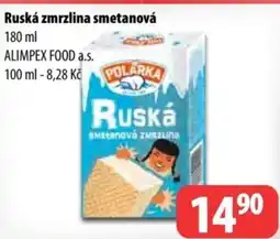 Partner Maloobchodní síť Ruská zmrzlina smetanová nabídka