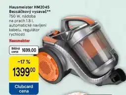 Tesco Hausmeister HM2045 Bezsáčkový vysavač, 750 W, nádoba na prach 1.8 l nabídka