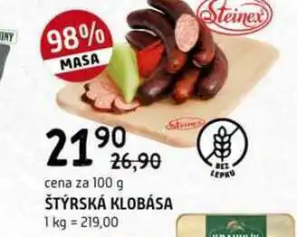 Terno Štýrská klobása 100g nabídka