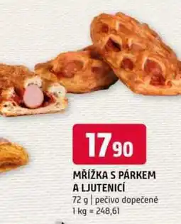 Terno Mřížka s párkem a ljutenicí 72 g pečivo dopečené nabídka