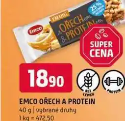 Terno Emco ořech a protein 40 g vybrané druhy nabídka