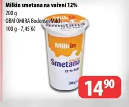 Partner Maloobchodní síť Milkin smetana na vaření 12% nabídka