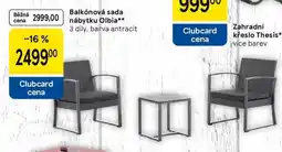 Tesco Balkónová sada nábytku Olbia, 3 díly, barva antracit nabídka