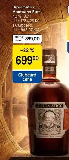 Tesco Diplomático Mantuano Rum 40%, 0,7 l nabídka