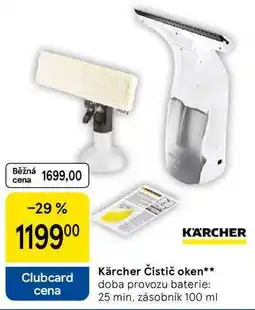 Tesco Kärcher Čistič oken, doba provozu baterie: 25 min, zásobník 100 ml nabídka