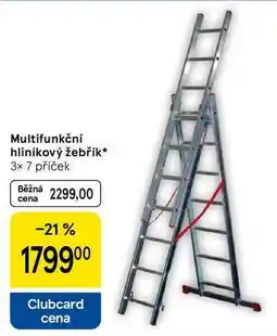 Tesco Multifunkční hliníkový žebřík, 3× 7 příček nabídka