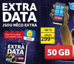 Tesco EXTRA DATA JSOU NĚCO EXTRA 50 GB nabídka