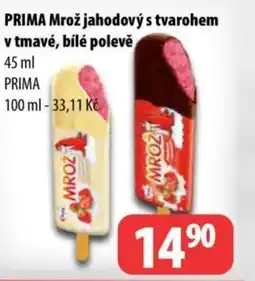 Partner Maloobchodní síť PRIMA Mrož jahodový s tvarohem v tmavé, bílé polevě nabídka