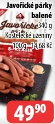 Partner Maloobchodní síť Javořické párky balené nabídka