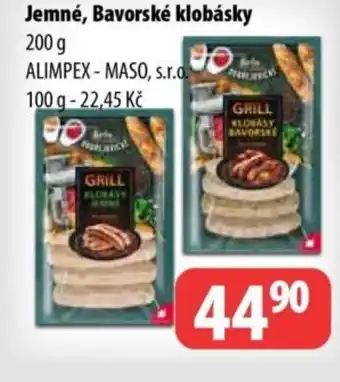 Partner Maloobchodní síť Jemné, Bavorské klobásky nabídka