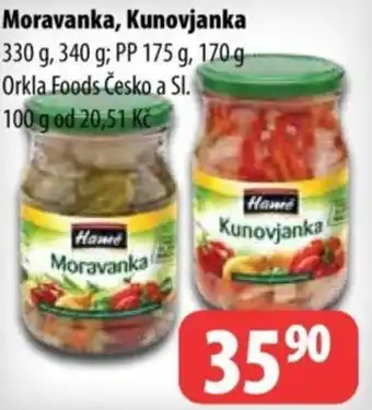 Partner Maloobchodní síť Moravanka, Kunovjanka nabídka