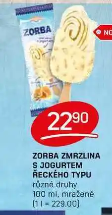 Flop ZORBA ZMRZLINA S JOGURTEM ŘECKÉHO TYPU různé druhy 100ml nabídka